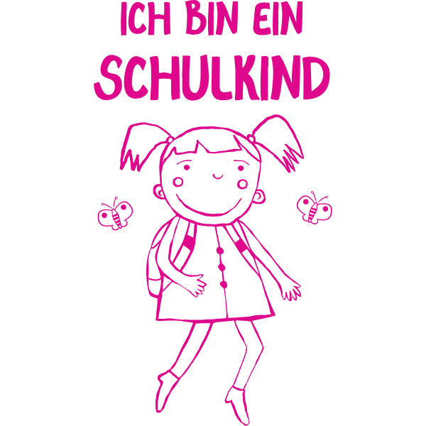 Ich bin ein Schulkind Mädchen