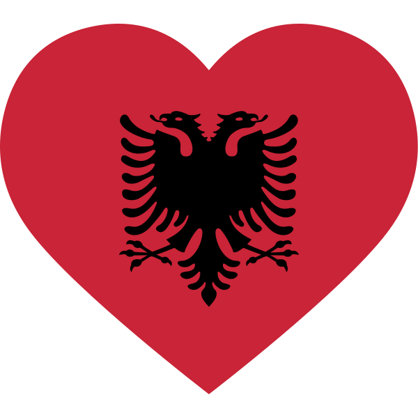 Albanian Heart Flag