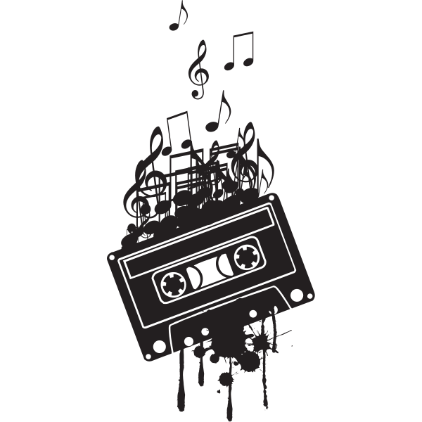 Music Cassette And Music Notes