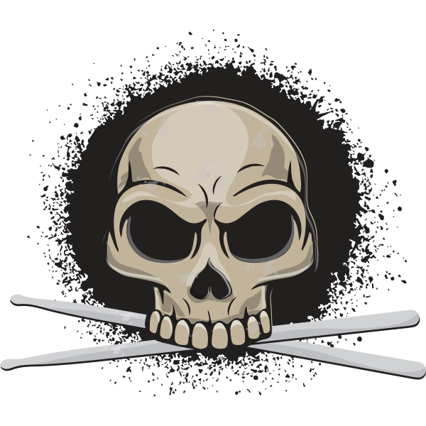 Drummer Skull With Drum Sticks