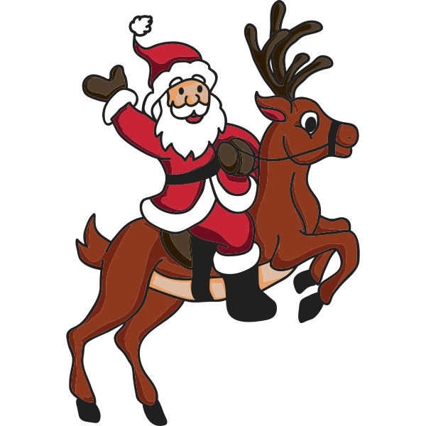 Santa Claus Riding Reindeer