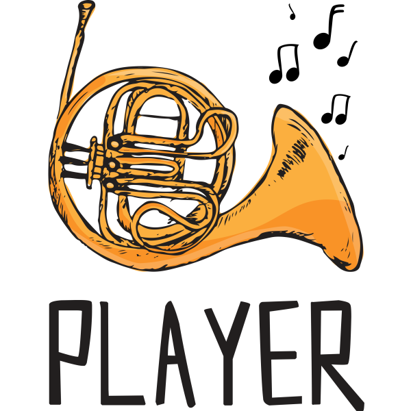 French Horn Player Illustration