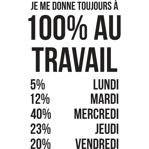 Toujours à 100 au travail