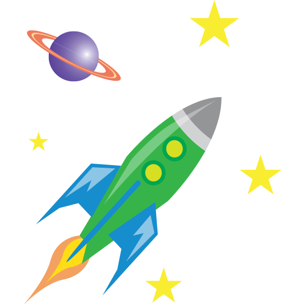 Rocket In Space Illustration