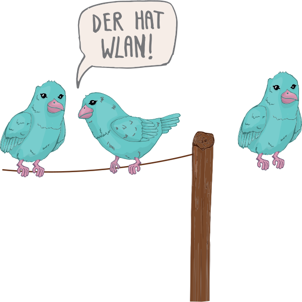 WLAN Vogel Comic