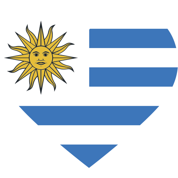 Uruguay Heart Flag