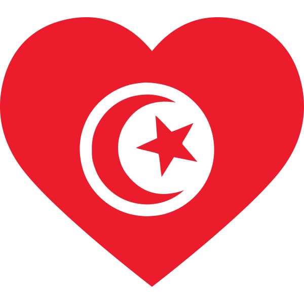 Tunisian Heart Flag