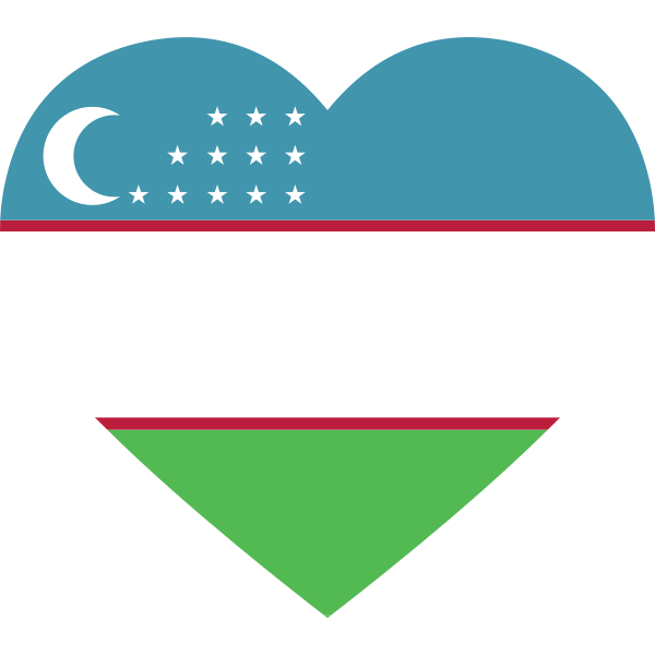 Uzbekistan Heart Flag