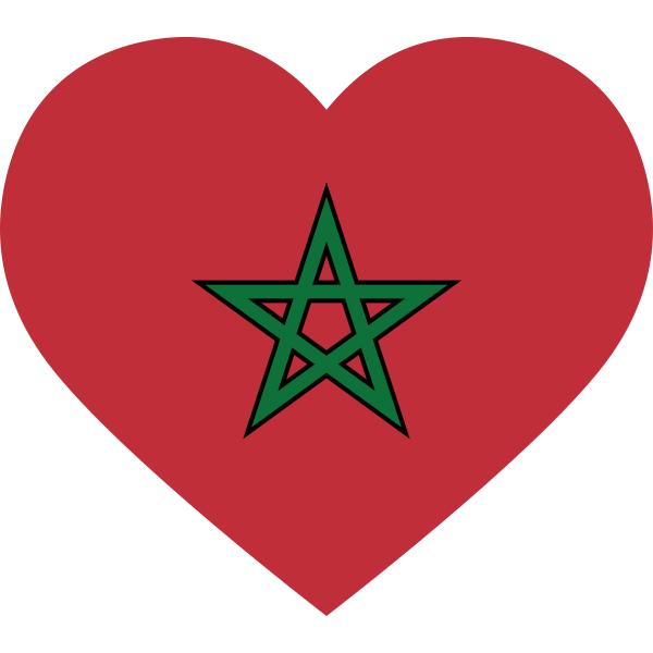 Morocco Heart Flag