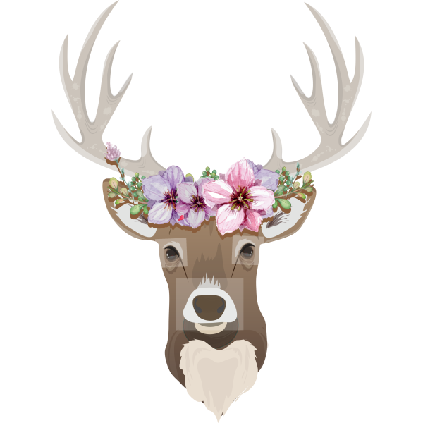 Deer With Flowers