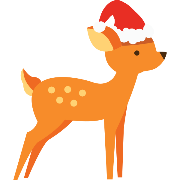 Little Deer With Christmas Hat