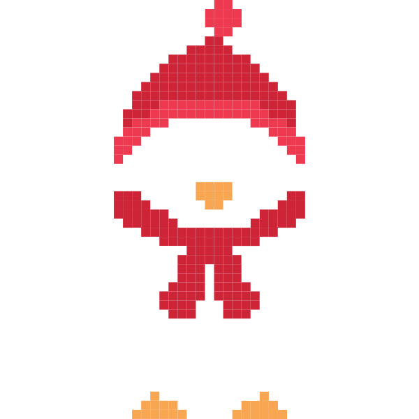 Winter Pixel Penguin