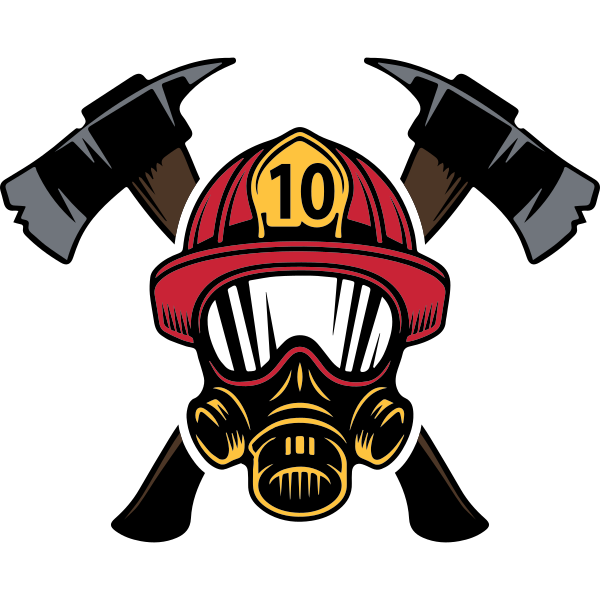 Firefighter Helmet With Crossed Axes