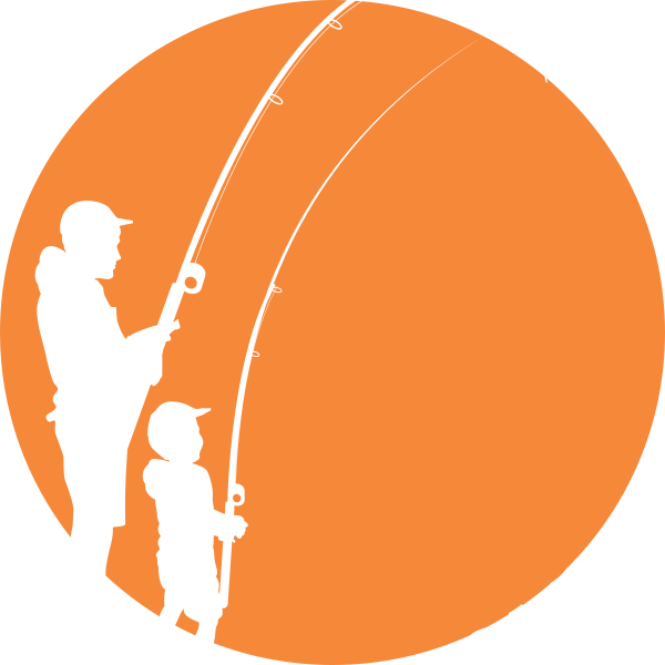 Dad And Son Fishing In The Moonlight