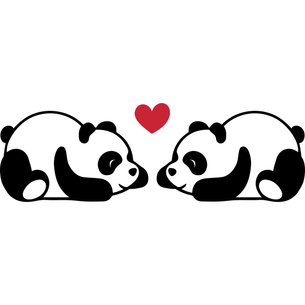 Cute Little Sleeping Pandas In Love