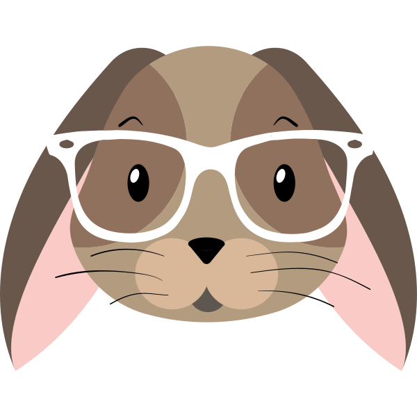 Comic Bunny With Glasses