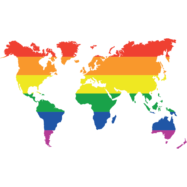 World Map Rainbow