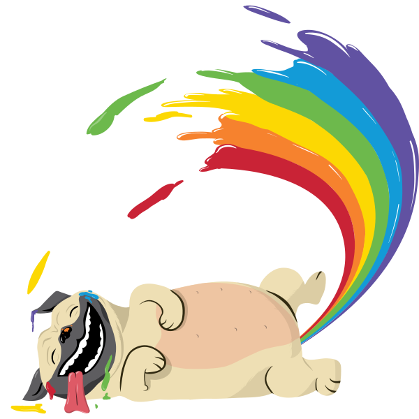 Pug Pooping A Rainbow