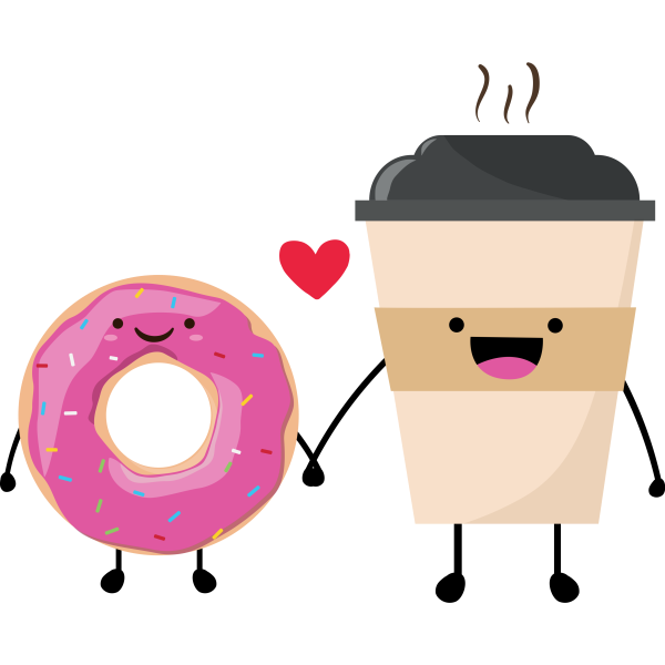 Donuts And Coffee In Love