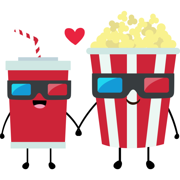 Drink And Pop Corn In Love