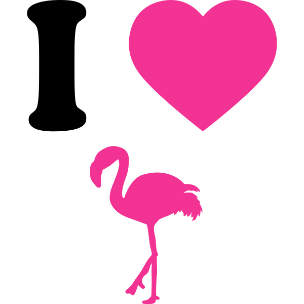 I Love Flamingos In Pink