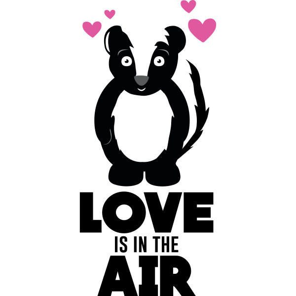 Love Is In The Air Skunk With Hearts