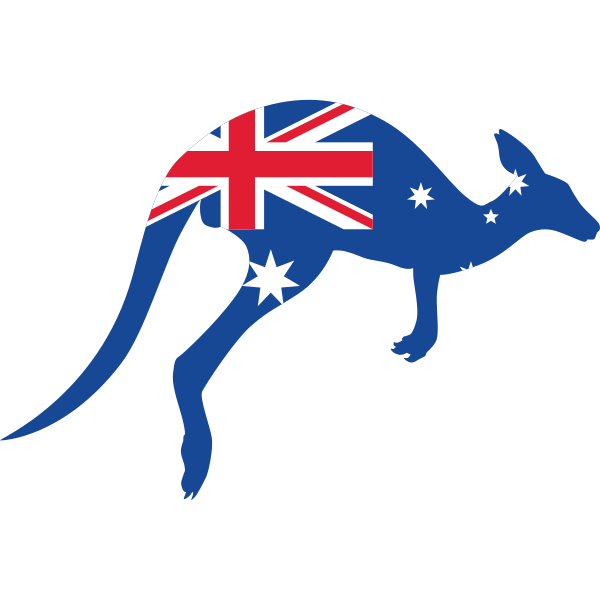 Kangaroo With Australian Flag