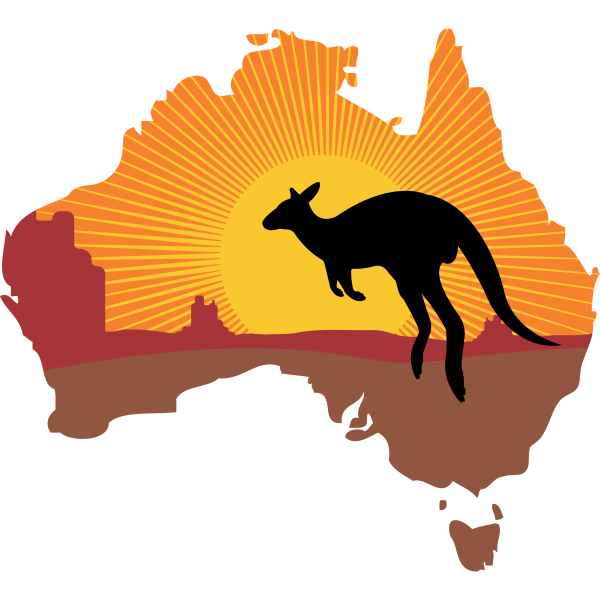 Kangaroo In Australia Desert