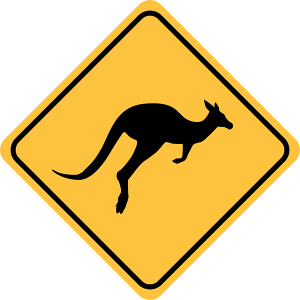 Kangaroo Warning Sign