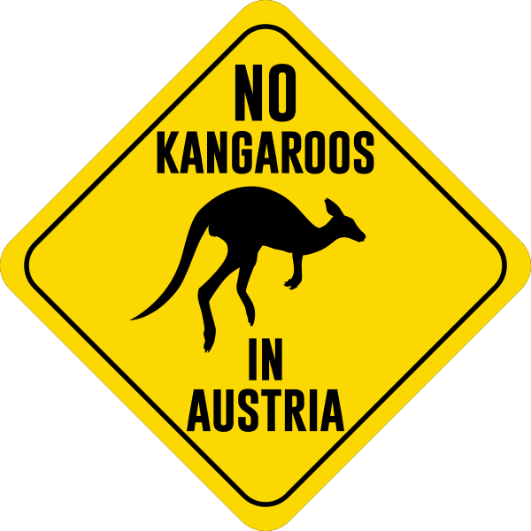 No Kangaroos In Austria Street Sign