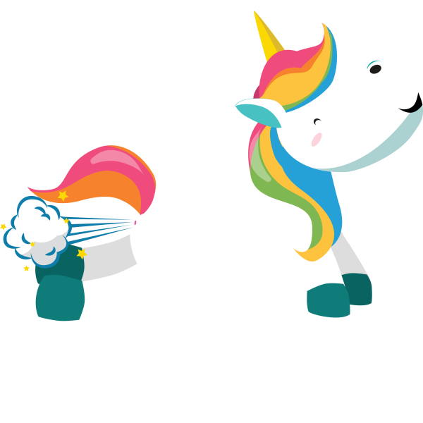 Ausatmen Einhorn Pups