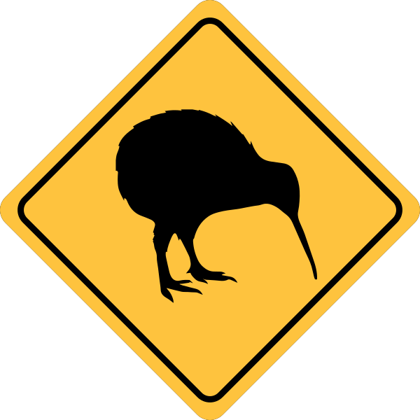 Road Sign Of Kiwi