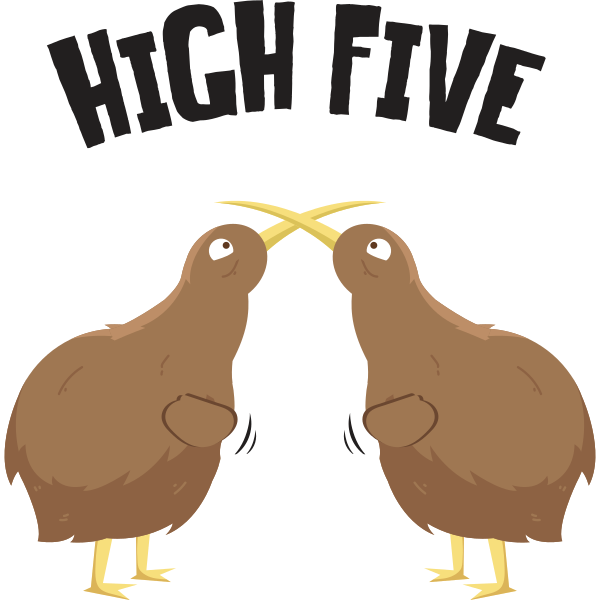 High Five Kiwi Bird