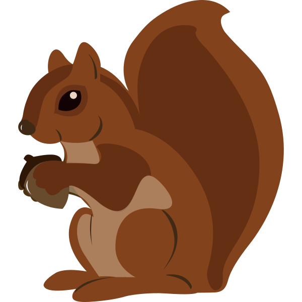 Squirrel With Nut In The Hands