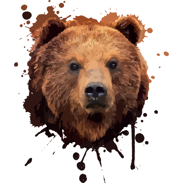 Brown Bear Face Watercolor