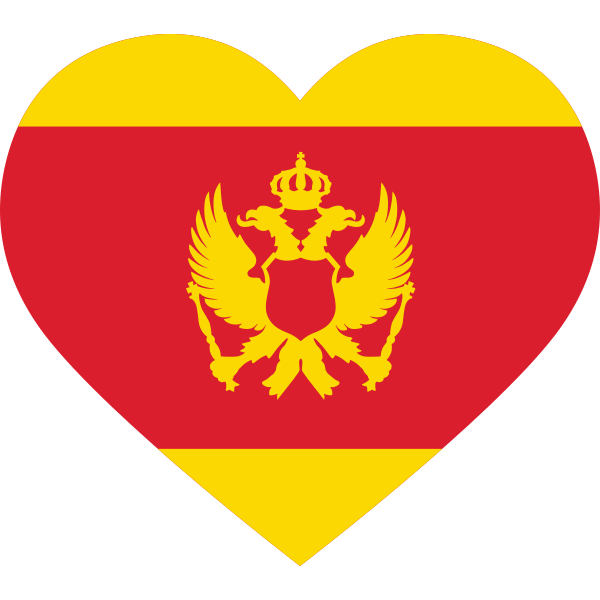 Montenegro Heart Flag