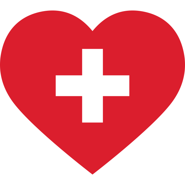 Switzerland Heart Flag