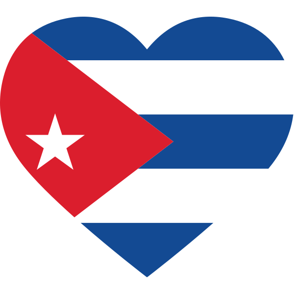 Cuba Heart Flag