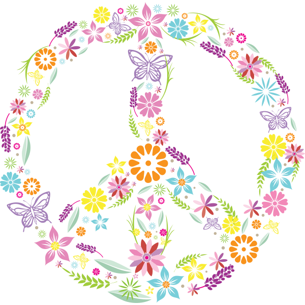 Peace Sign with Flowers