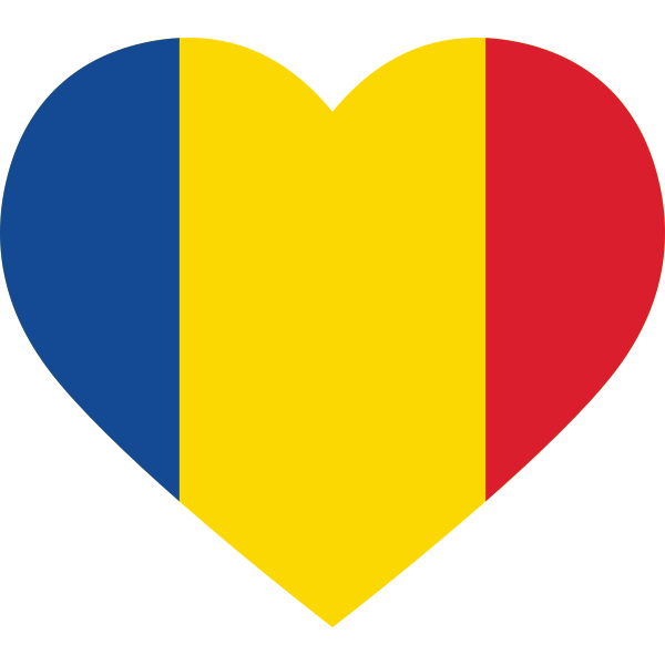 Romania Heart Flag