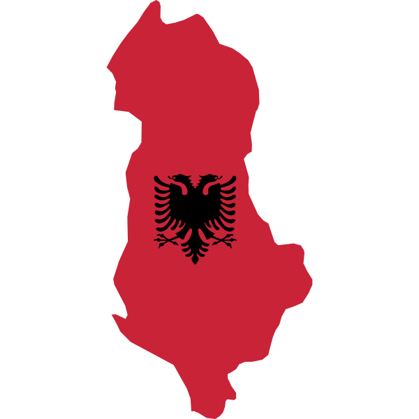 Albania Map Flag