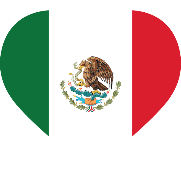 Mexico Heart Flag