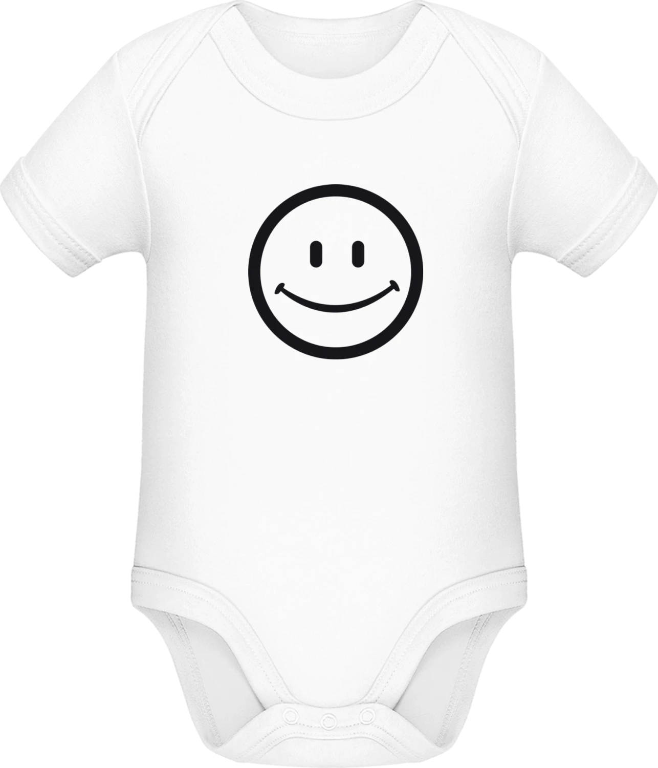 Smiley - White Sonar SSL organic babybodsuit - Front