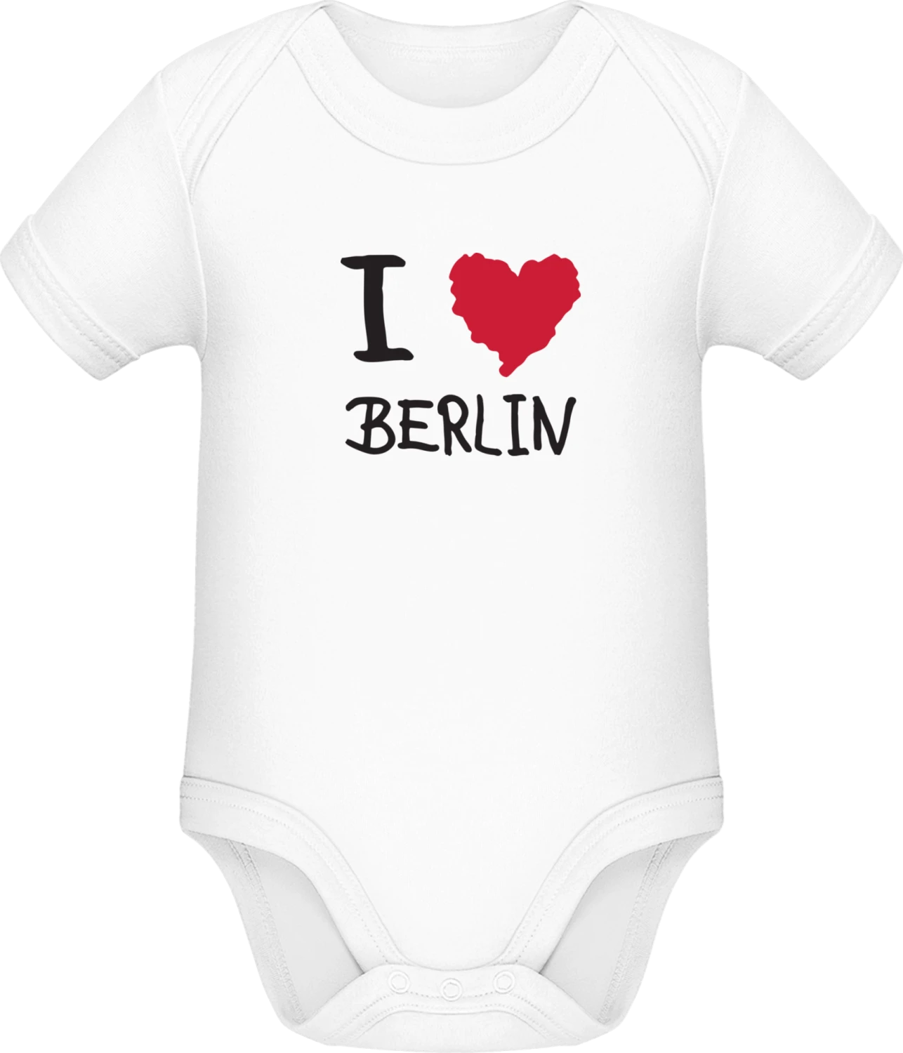 I Heart Berlin Logo - White Sonar SSL organic babybodsuit - Front