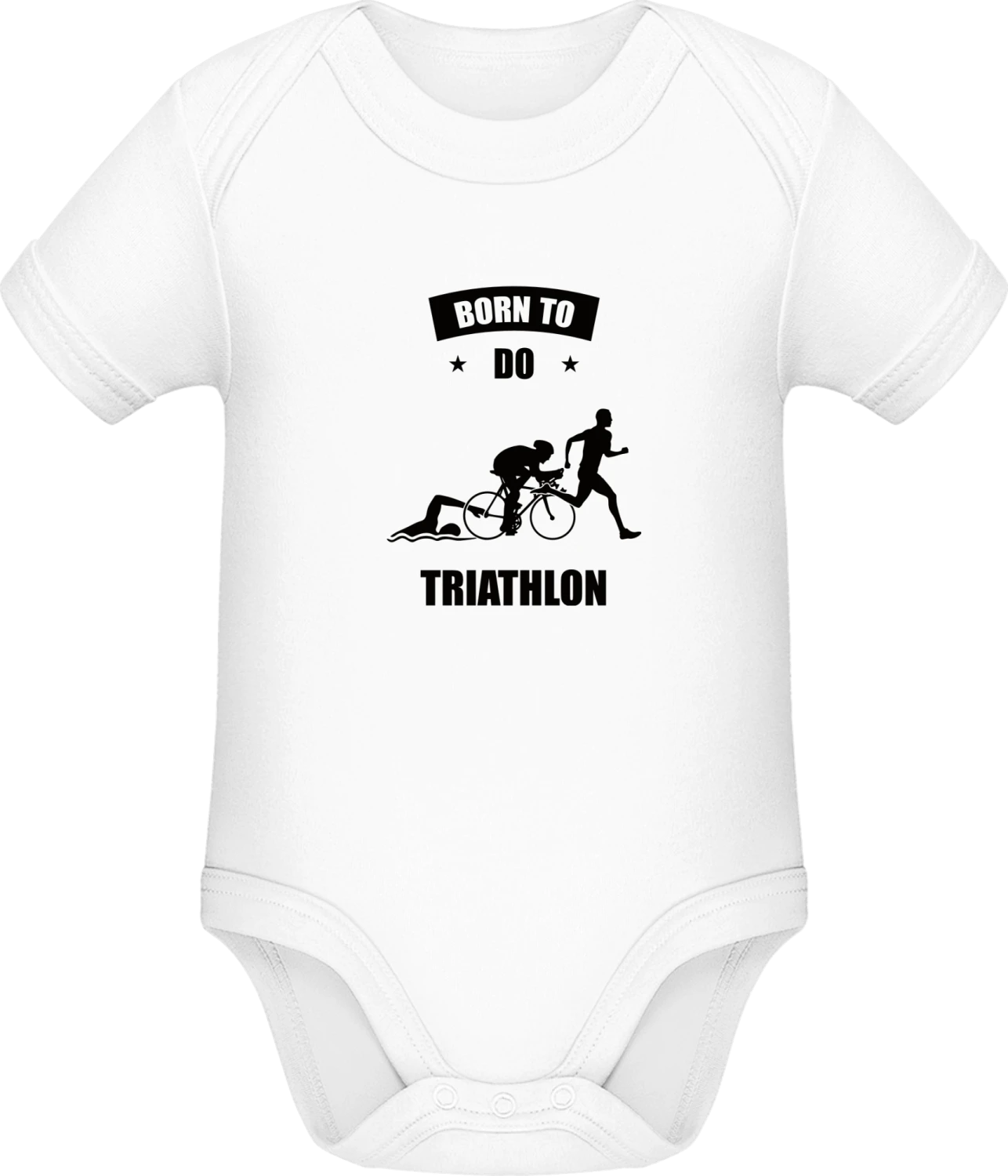 Born To Do Triathlon - White Sonar SSL organic babybodsuit - Front