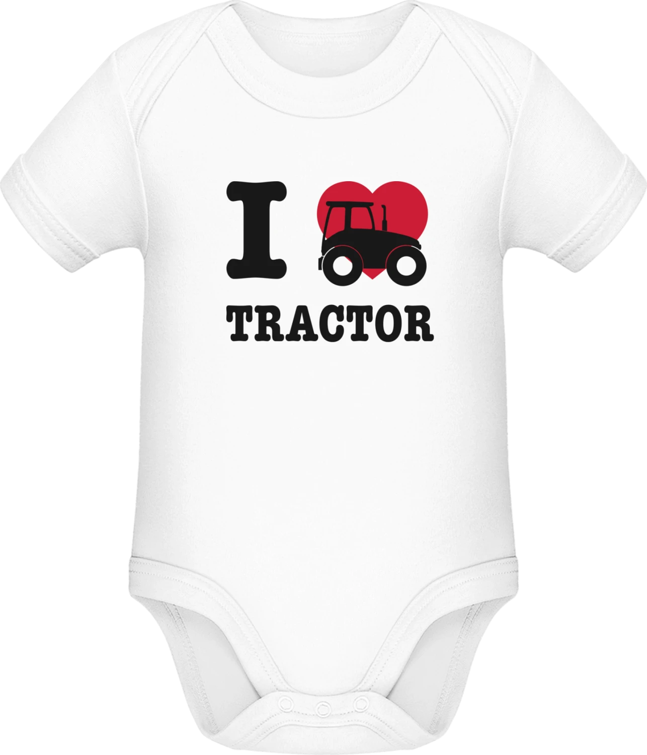 I Love Tractors - White Sonar SSL organic babybodsuit - Front