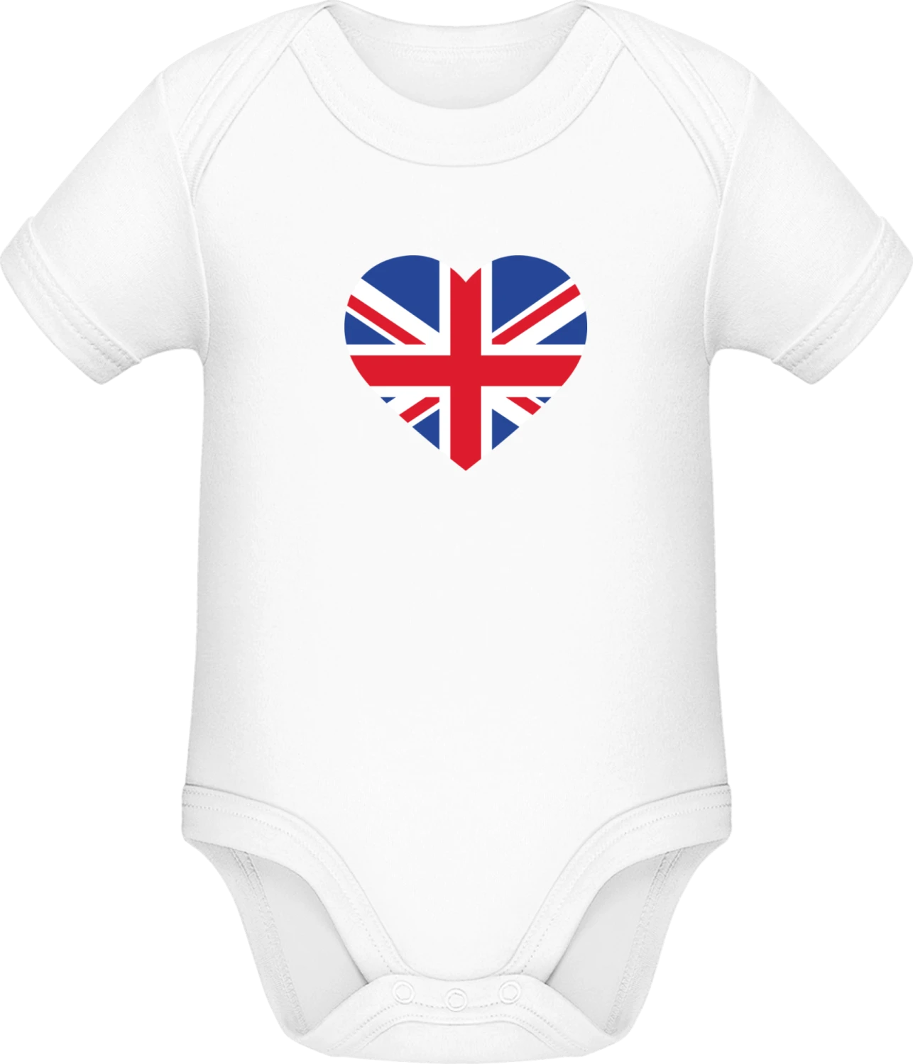 Great Britain Heart Flag - White Sonar SSL organic babybodsuit - Front