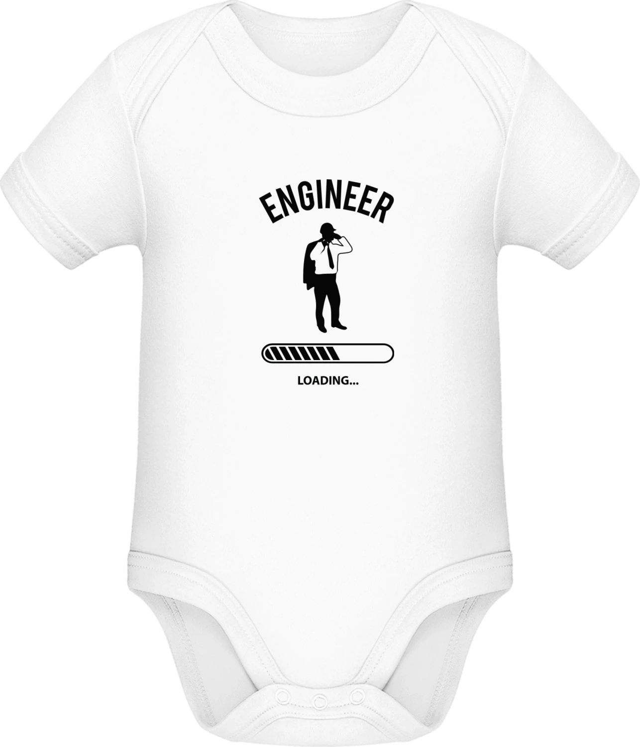 Engineer Loading - White Sonar SSL organic babybodsuit - Front