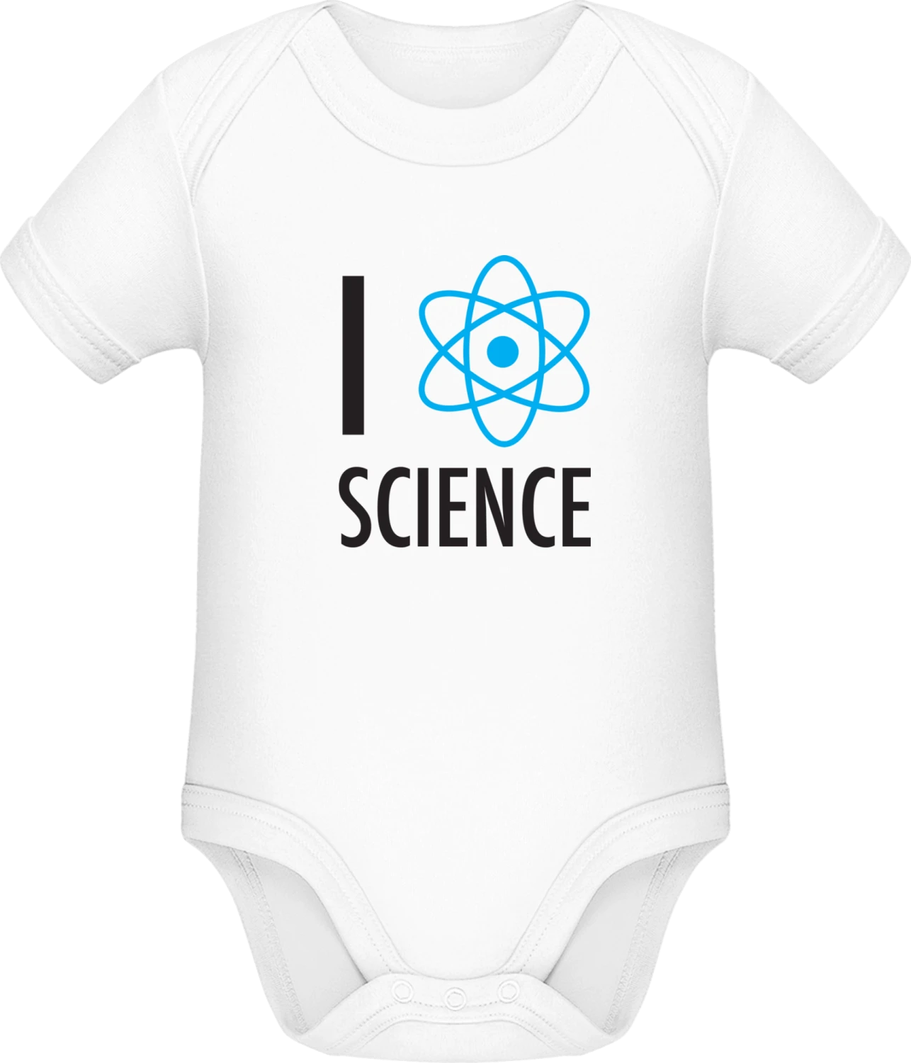 I heart Science - White Sonar SSL organic babybodsuit - Front