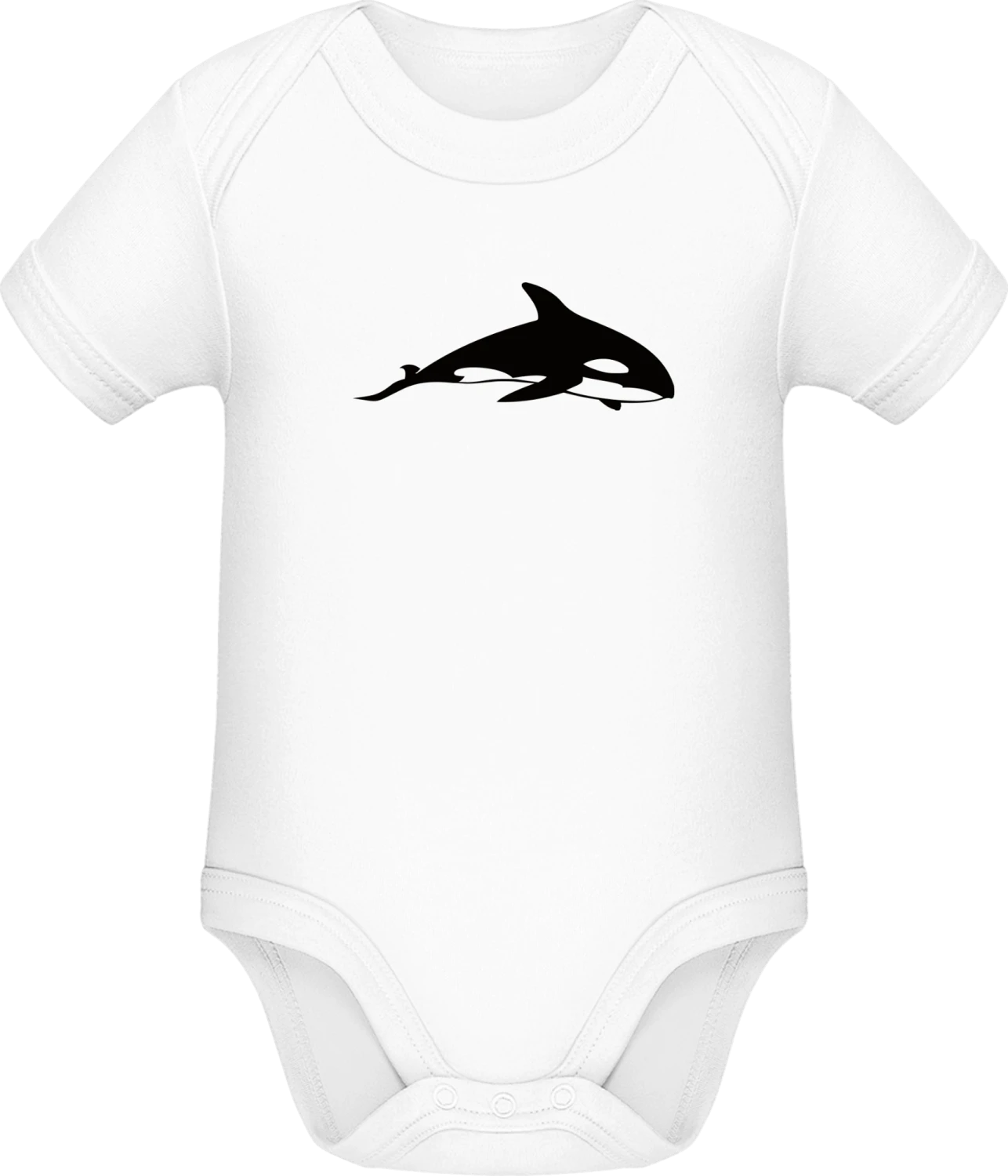 Orca Schwertwal - White Sonar SSL organic babybodsuit - Front